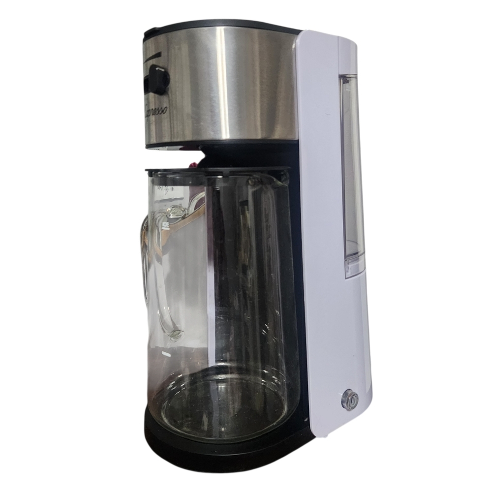 Capresso 624.02 Iced Tea Maker White Silver with Glass Carafe Electric Tested